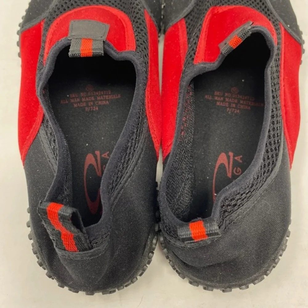 Omega Water Shoes Mens 10 Womens 11.5‎ Black Red Neoprene Mesh Slip On Beach